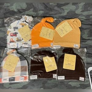 Copper Pearl baby top knot beanies (Lot of 6)